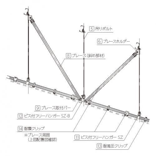 勾配天井野縁直交方向